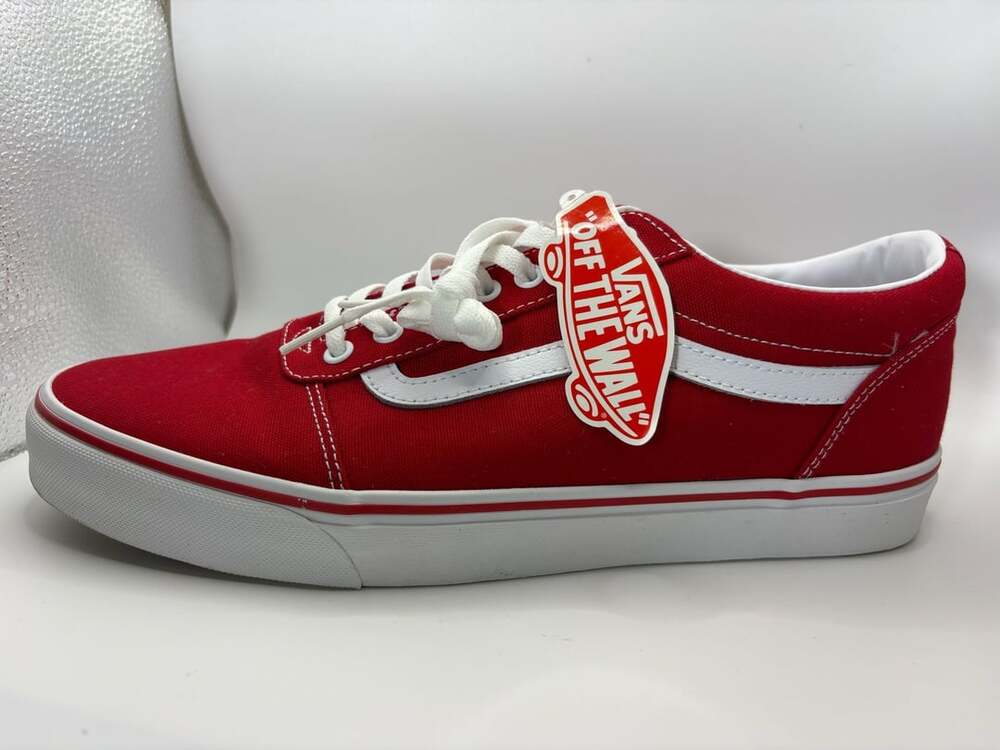 Vans Ward Lo Red White Canvas Skate Shoes